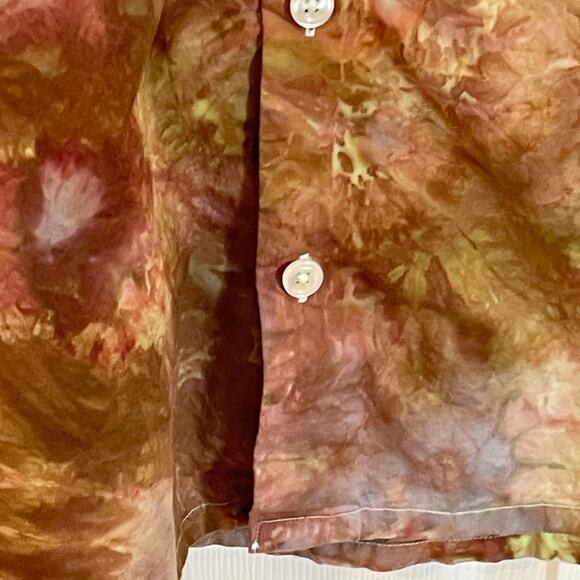 handmade tie dyed men's short sleeve camp shirt desert tones star sunburst - Picture 9 of 10